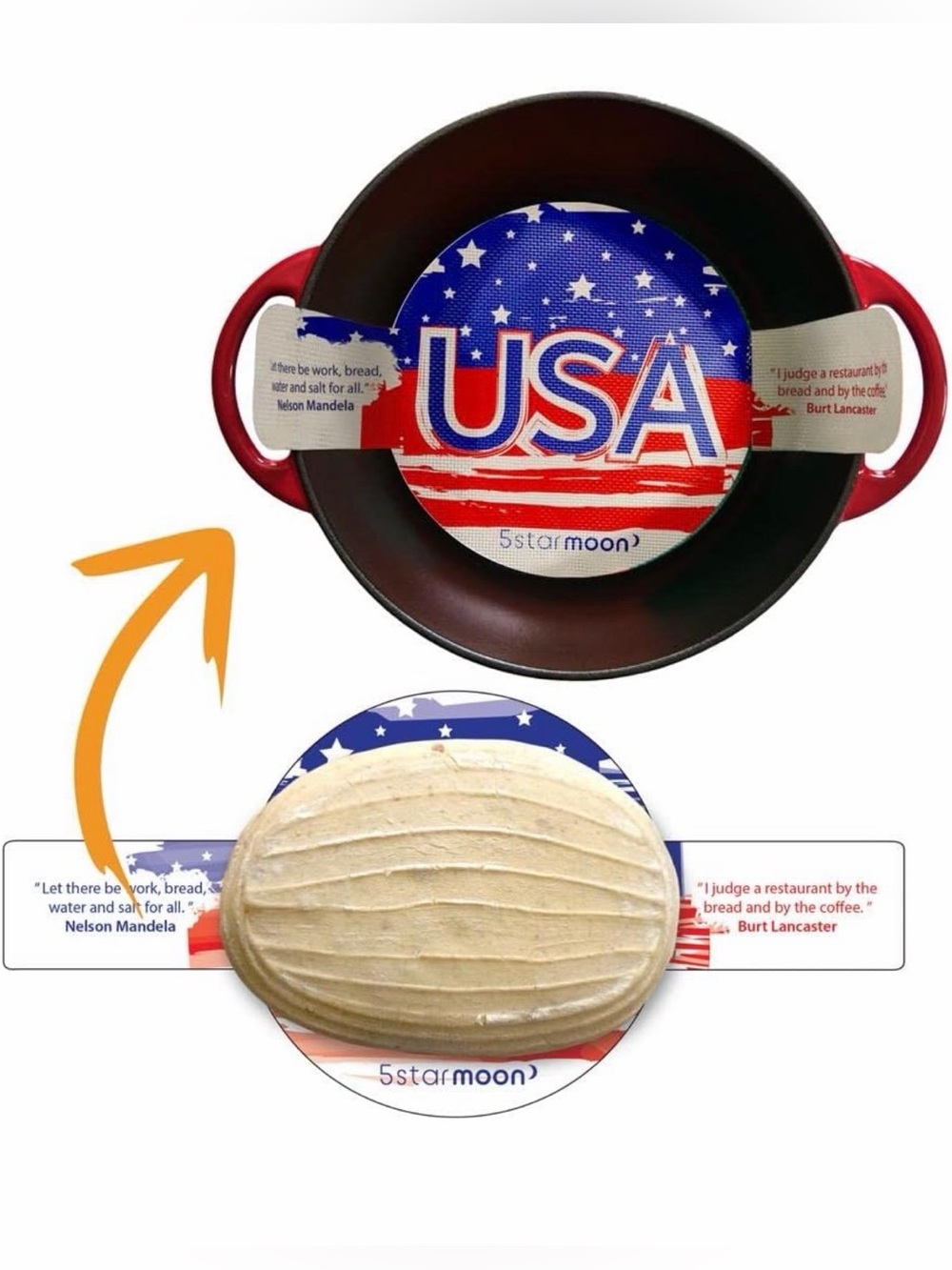 5 Star Moon USA Silicone Bread Sling Dutch Oven Liner-Extra Thick/Non-Stick- NWT